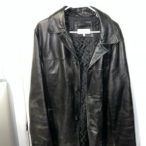 Mens XL Calvin Klein 100% Leather Button Up